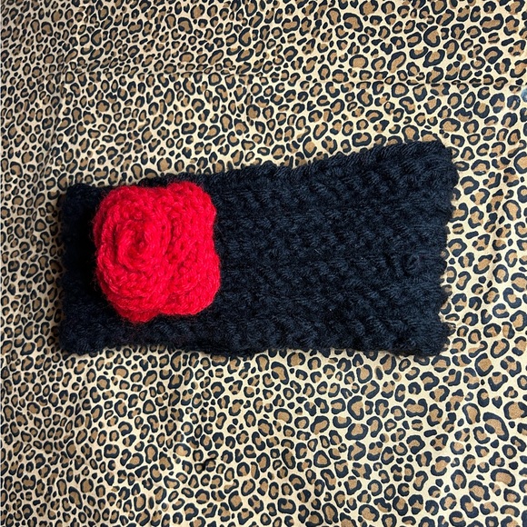 Handmade crochet ear warmer headband with scarf - Picture 3 of 4
